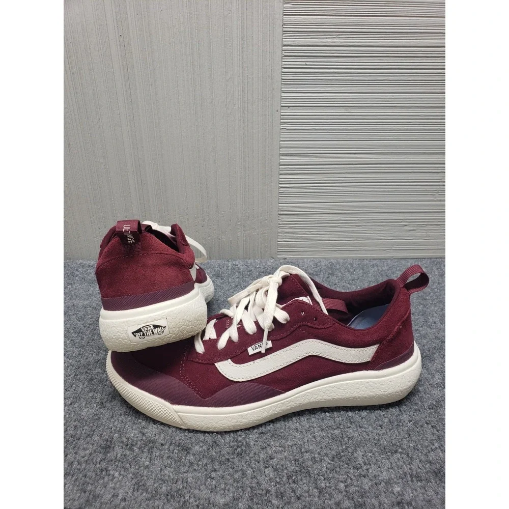 Vans Women Sneaker Shoe 10.5 Burgundy Suede UltraRange EXO SE Lace Up Low Top